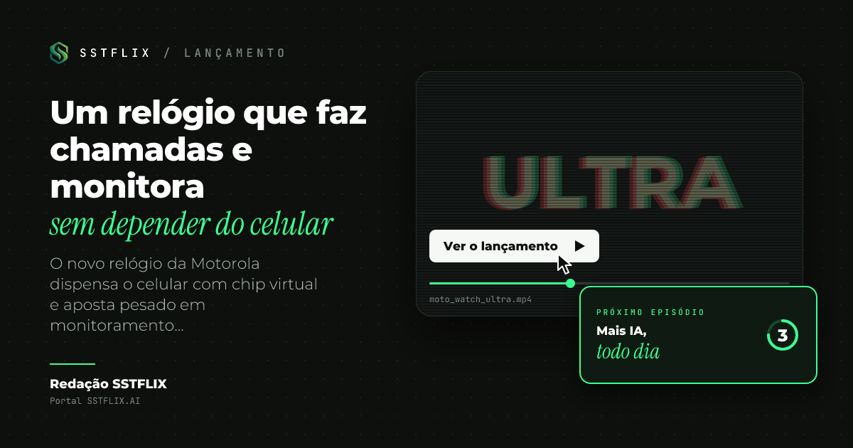 Moto Watch Ultra chega ao Brasil com eSIM e foco total em saúde e esporte