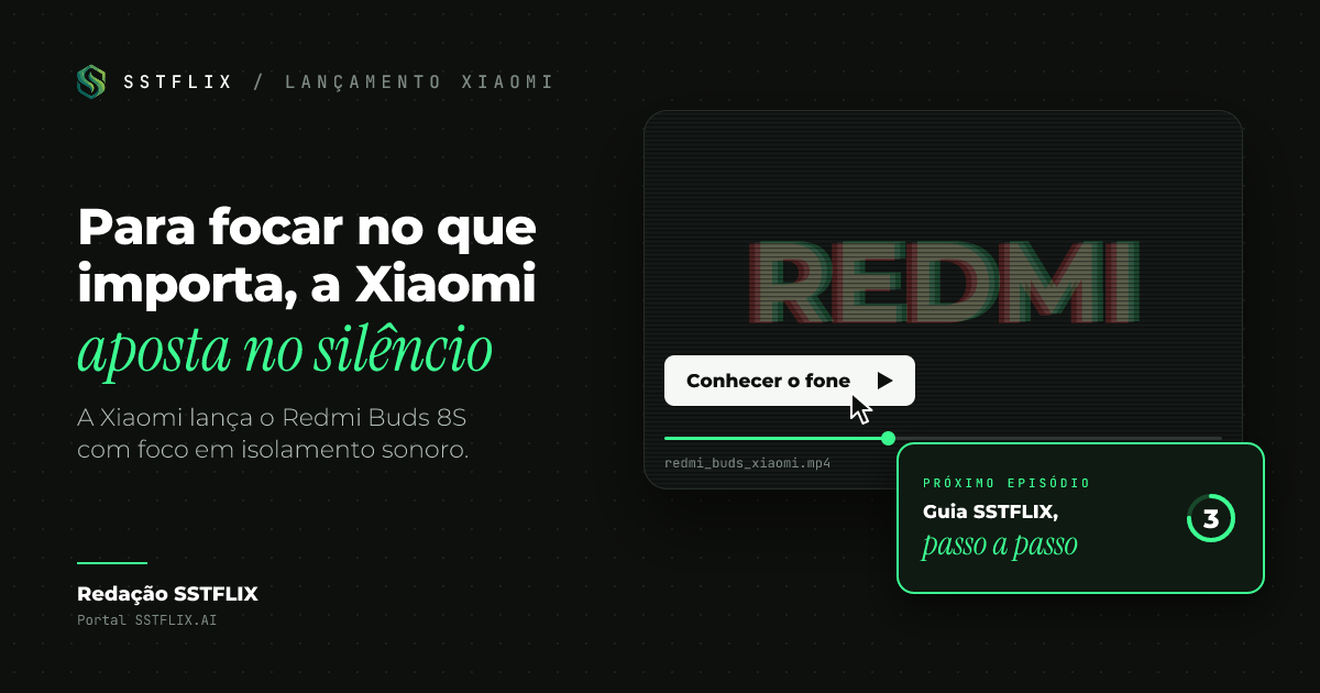Redmi Buds 8S: Xiaomi promete cancelamento de ruído 70% mais potente