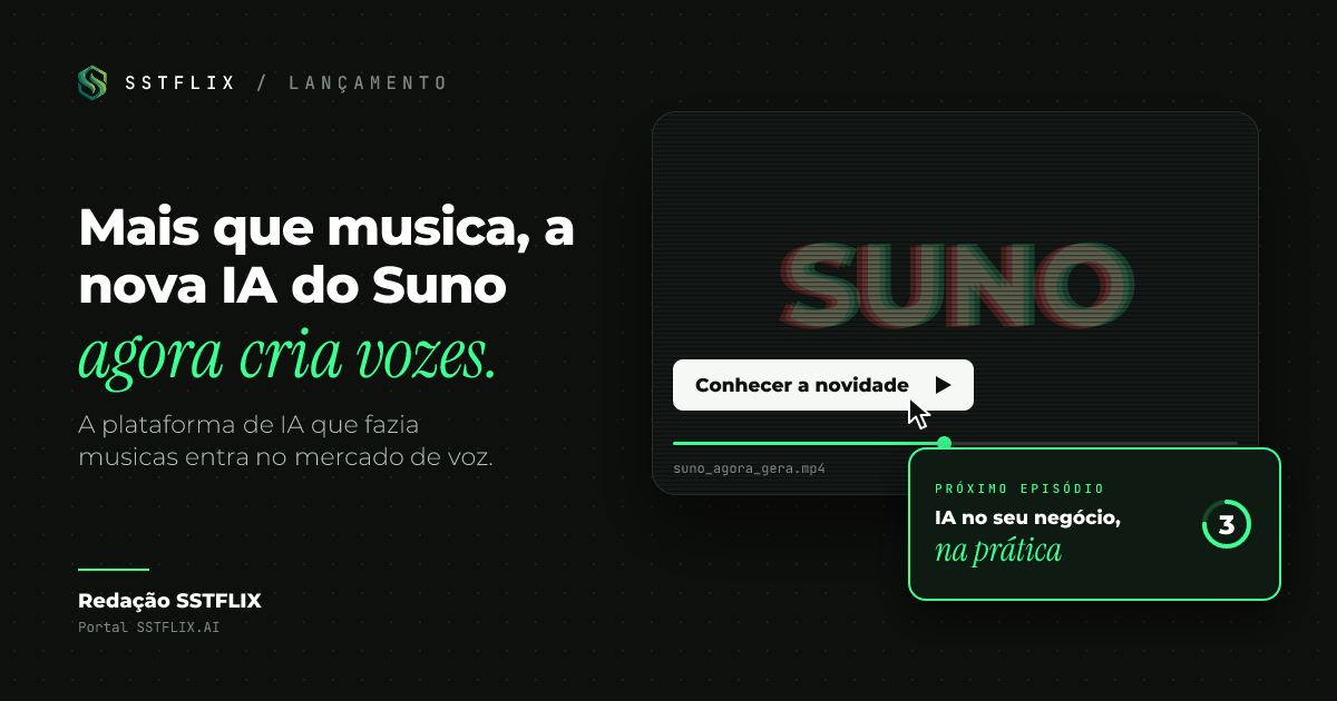 Suno agora gera voz e musica juntas em nova funcao beta